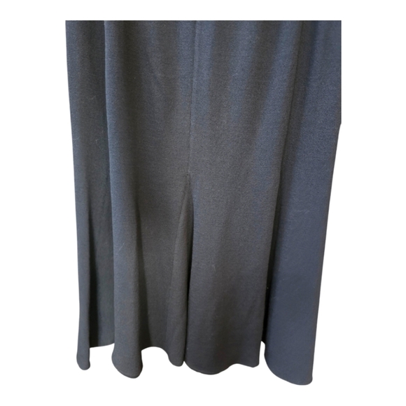 St John Black Fit Flare Elastic Waist Wool Blend Skirt 12 - Picture 2 of 5